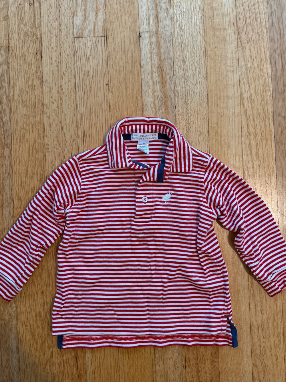 The Beaufort Bonnet Company Red & White Striped Kids Polo